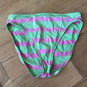 Y2k ralph Lauren sport pink and green striped bikini bottoms